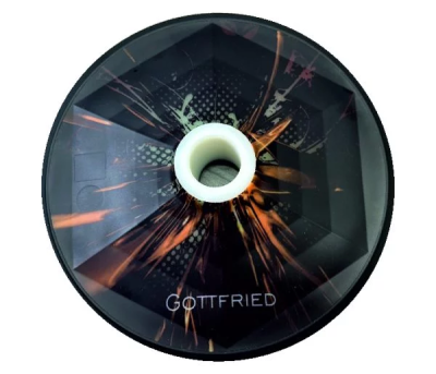 Gottfried Evo "Abstract-orange-schwarz" Eisstock