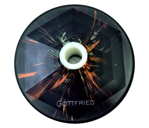 Gottfried Evo "Abstract-orange-schwarz" Eisstock
